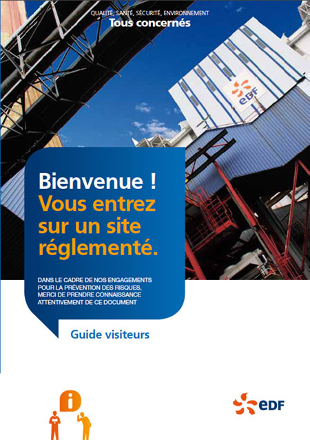 dépliant bienvenue sur un site reglementé edf