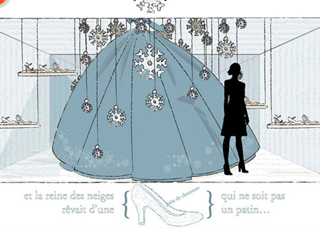 croquis vitrine pour noel