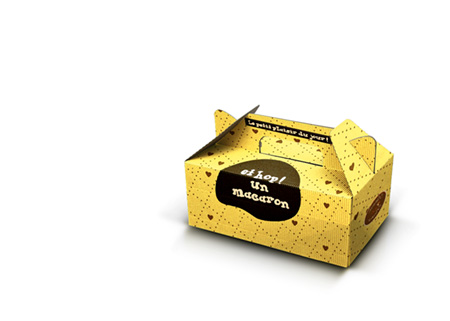 packaging jaune des macarons